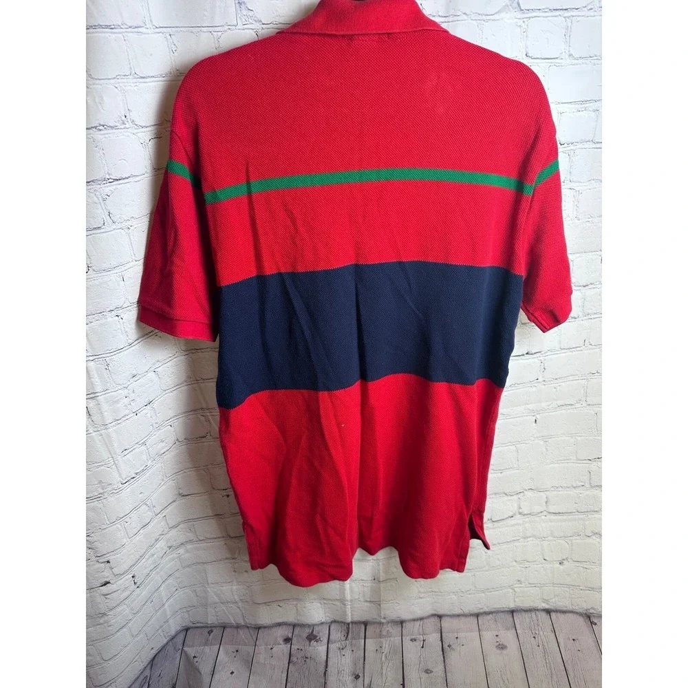 Polo Ralph Lauren Striped Polo Shirt Classic Fit Red Green Navy L